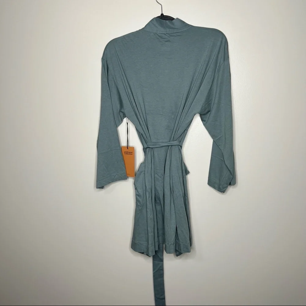 Girlfriend Collective Teal Robe - Picture 2 of 4